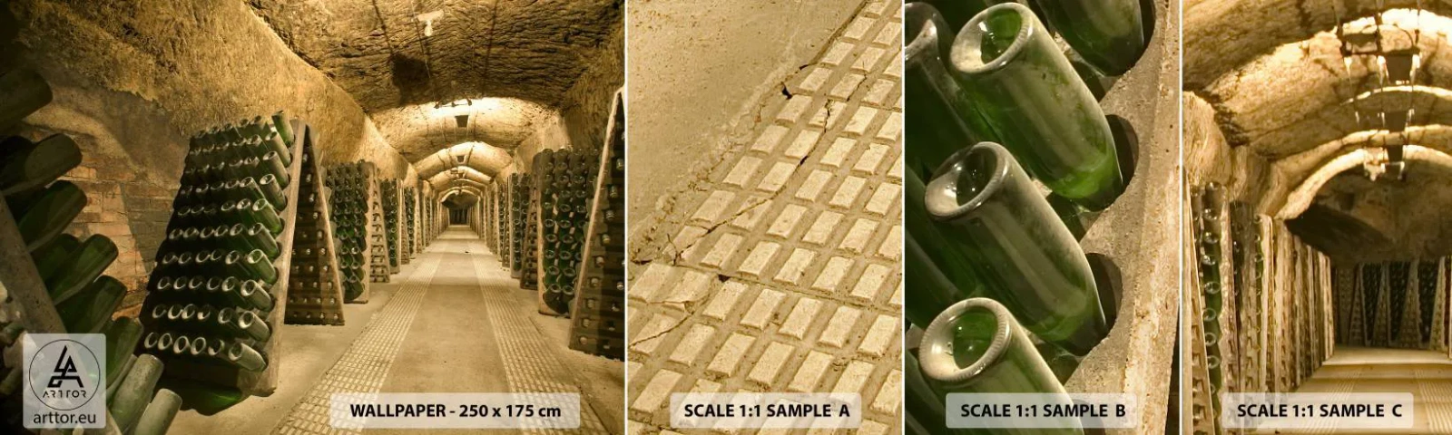 Fotótapéta Minta Standard Eco - Az ízlés születése - Gasztronómia, Egy üveg bor, Borospince - 100x30 cm