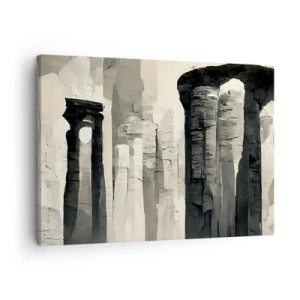 Vászonkép - Történelmi oszlopok hangulatos monokróm környezetben - 70x50cm - A régiség fensége - Modern fali dekoráció nappalihoz és hálószobához ARTTOR