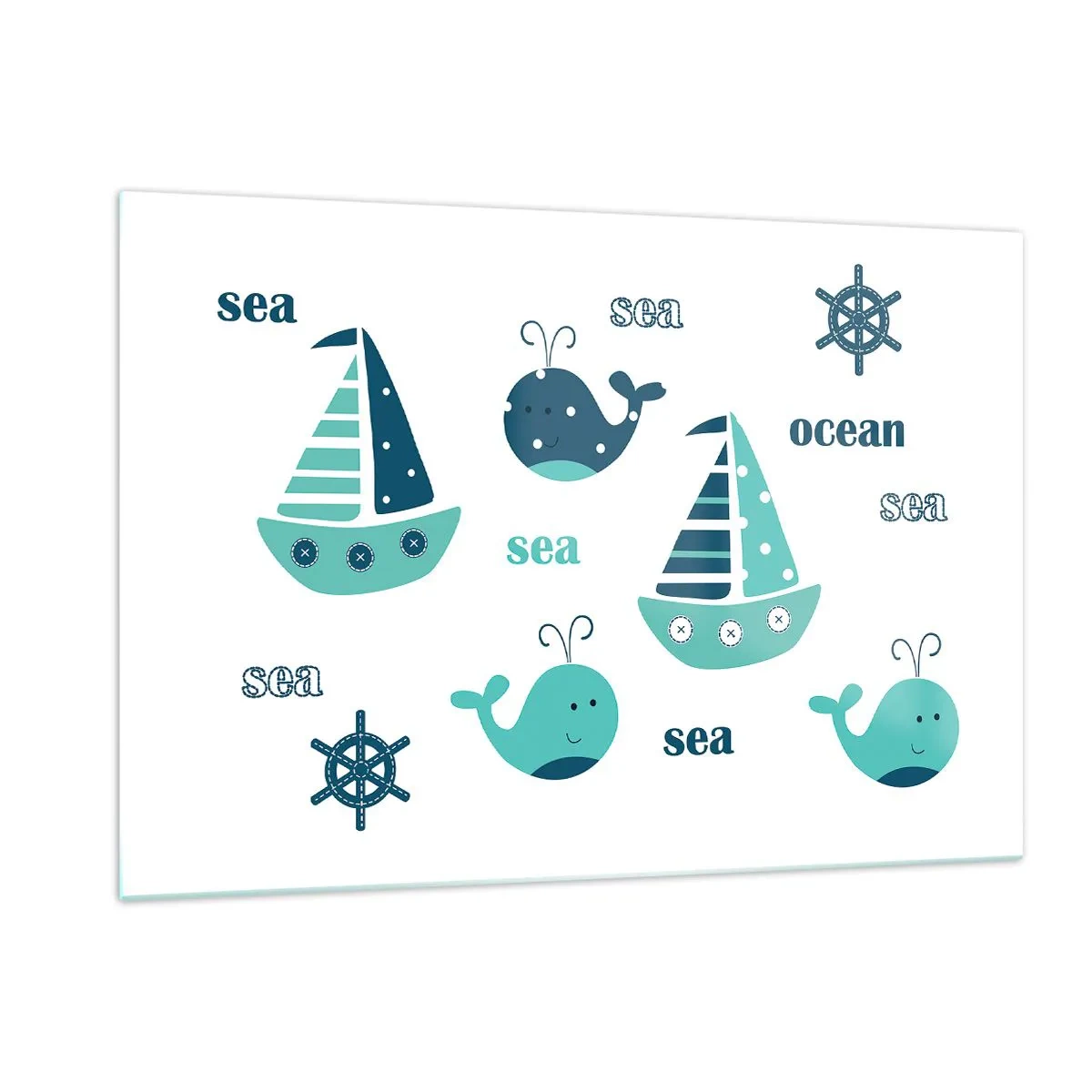 Üveg kép - Tengereken és óceánokon át - 120x80 cm