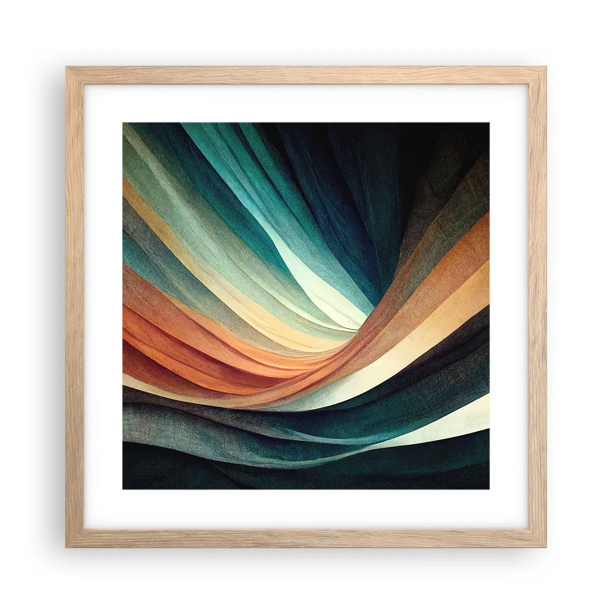 Poszter világos tölgy keretben - Színekből szőtt - 40x40 cm