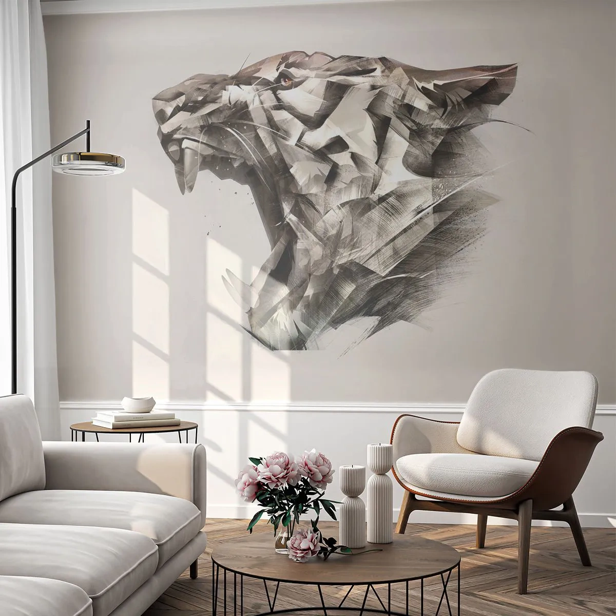 Fotótapéta Premium Canvas - Már tudod, ki a főnök - Absztrakció, Tigris, Állatok - 250x175 cm