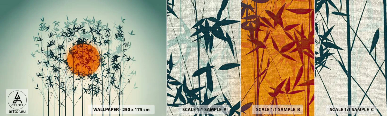 Fotótapéta Minta Premium Canvas - Japán nap - Absztrakció, Grafika, Egzotika - 100x30 cm