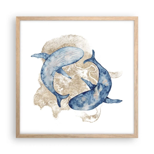 Poszter világos tölgy keretben - Barátság vagy szerelem? - 50x50 cm