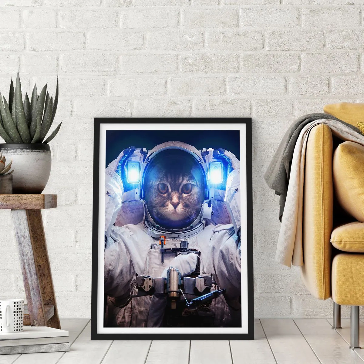 Poszter fehér keretben - Houston, baj van - 40x50 cm