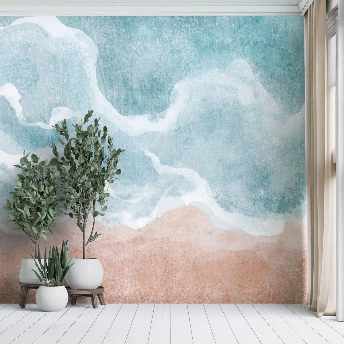 Fotótapéta Premium Sand - Felhő absztrakció - Strand, Tájkép, Tenger - 100x70 cm