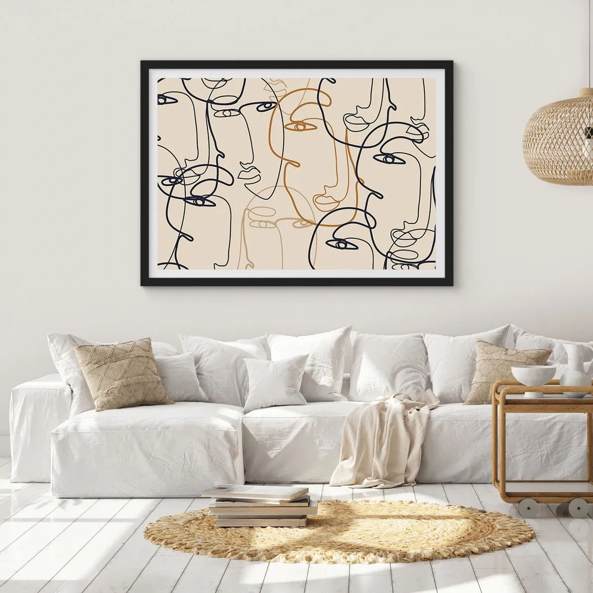 Poszter fehér keretben - Többszörös portré  - 70x50 cm