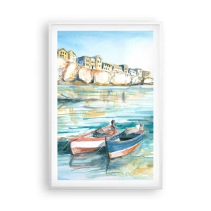 Poszter fekete keretben - Tájkép azúrkéken - 61x91 cm