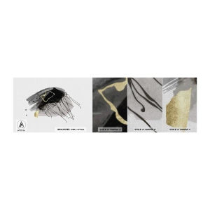 Fotótapéta Minta Premium Sand - Feketében és aranyban - Absztrakció, Darab, Grafika - 100x30 cm