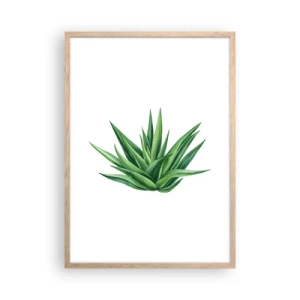 Poszter világos tölgy keretben - Zöld - erő - élet - 50x70 cm