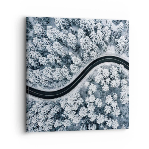 Vászonkép - A téli erdőn - 30x30 cm