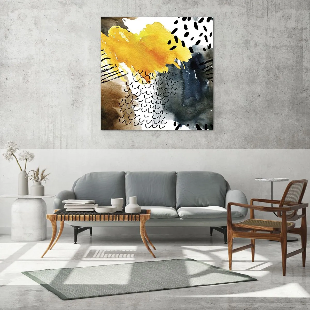 Üveg kép - Az elemek találkozása - 60x60 cm
