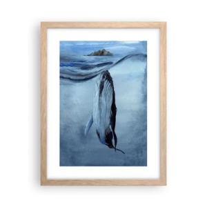 Poszter világos tölgy keretben - Észak két világa - 30x40 cm