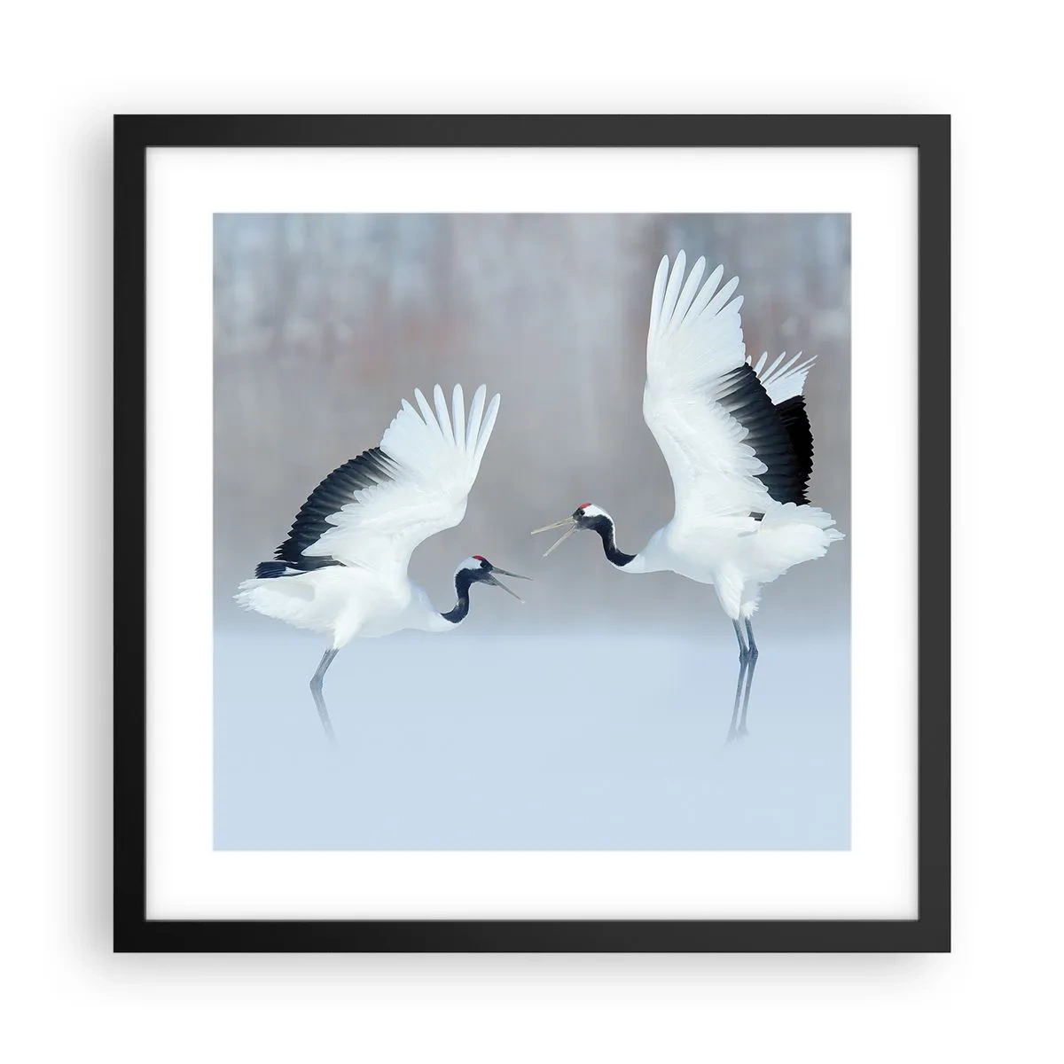 Poszter fehér keretben - Tánc a ködben - 40x40 cm