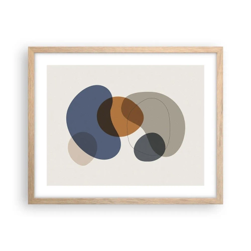 Poszter világos tölgy keretben - Színek cseppjei - 50x40 cm