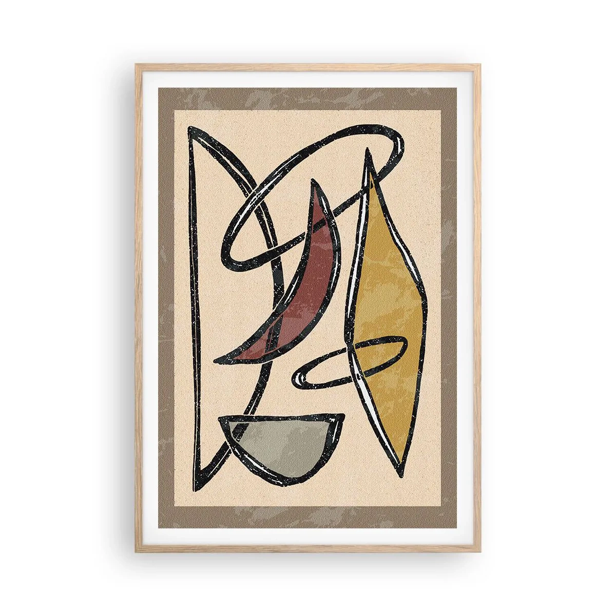 Poszter világos tölgy keretben - Kompozíció - ívek és oválisok - 70x100 cm