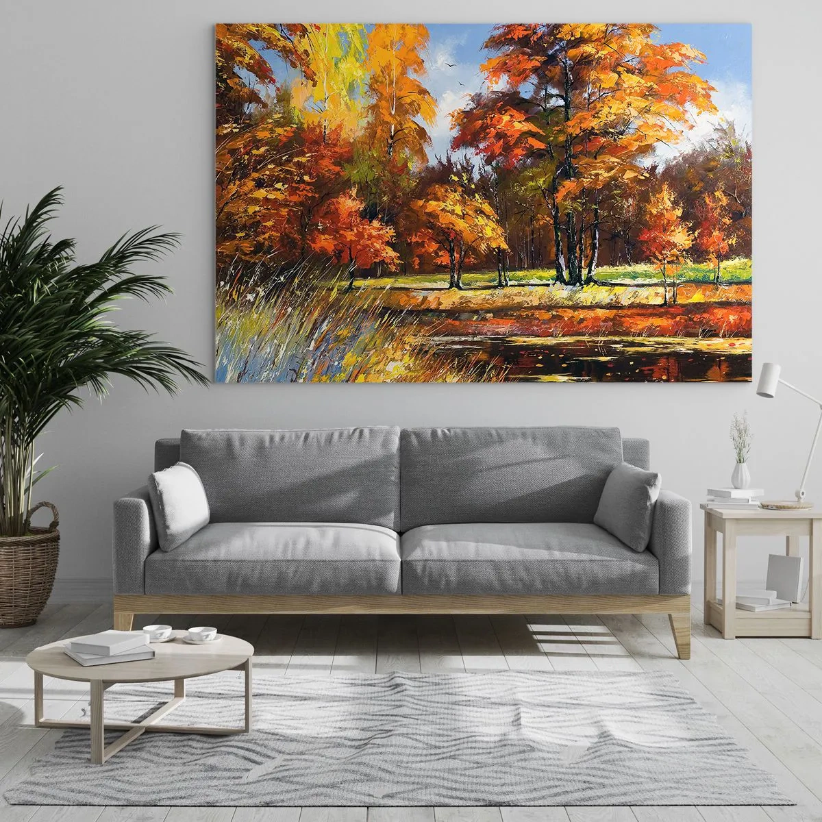 Üveg kép - Tájkép aranyban és bronzban - 120x80 cm