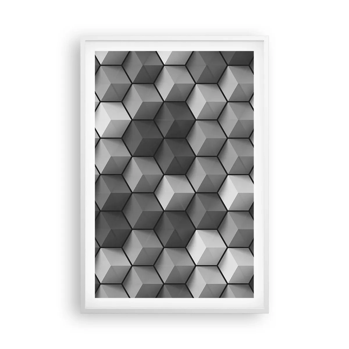 Poszter fekete keretben - Kubista kirakós - 61x91 cm