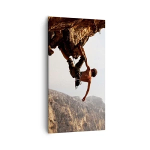 Vászonkép - A világ egy szikladarabon összezsugorodott egy kézben  - 55x100 cm