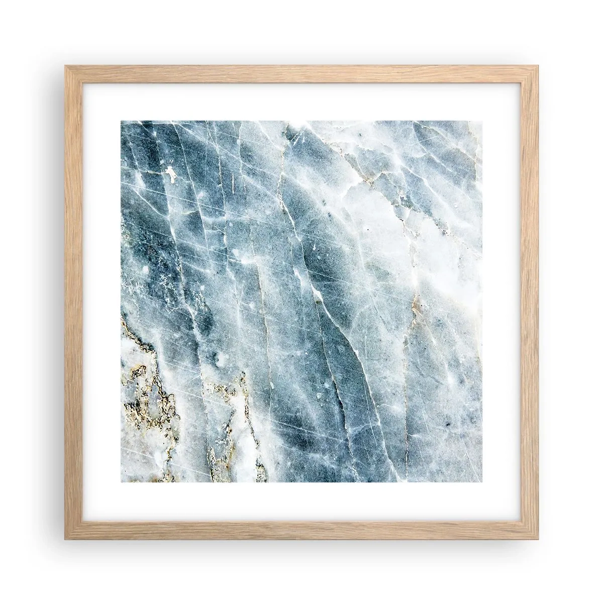Poszter világos tölgy keretben - Jégvilág - 40x40 cm