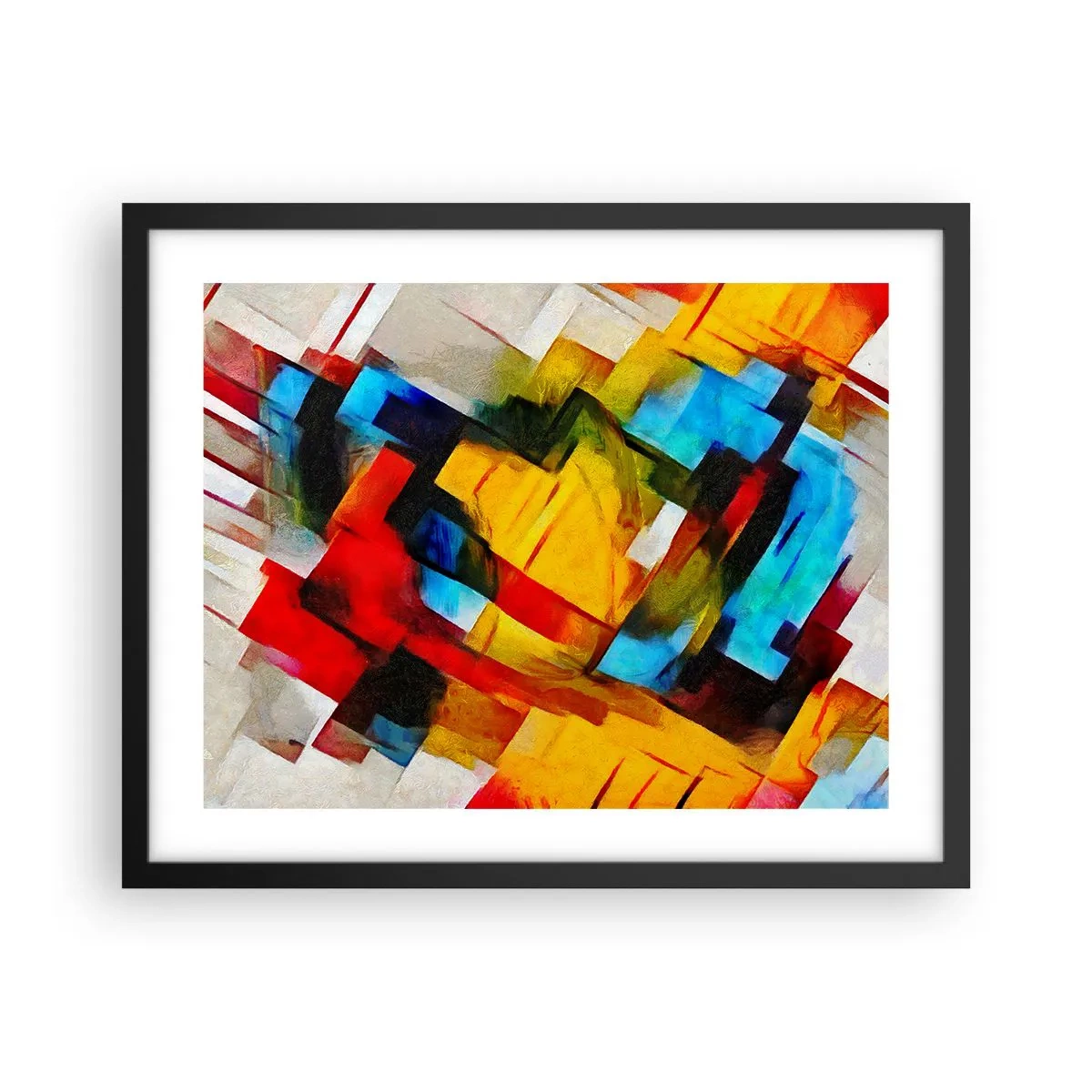 Poszter fehér keretben - Többszínű réteges - 50x40 cm