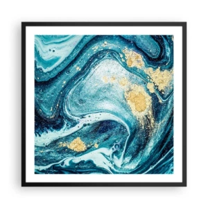 Poszter fehér keretben - Kék örvény - 60x60 cm