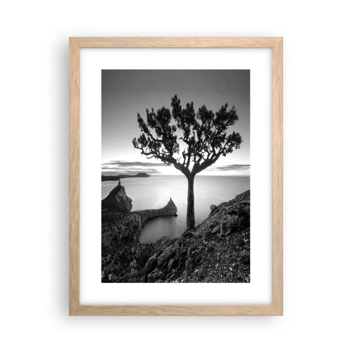 Poszter világos tölgy keretben - Béke a horizontig - 30x40 cm