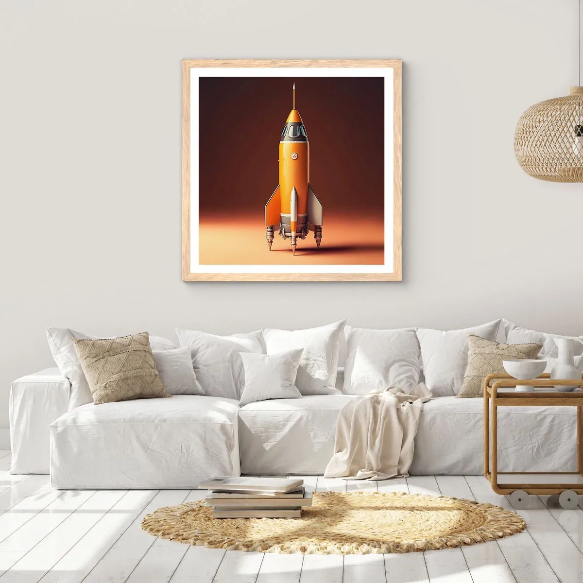 Poszter világos tölgy keretben - Egy álommal kezdődik - 40x40 cm