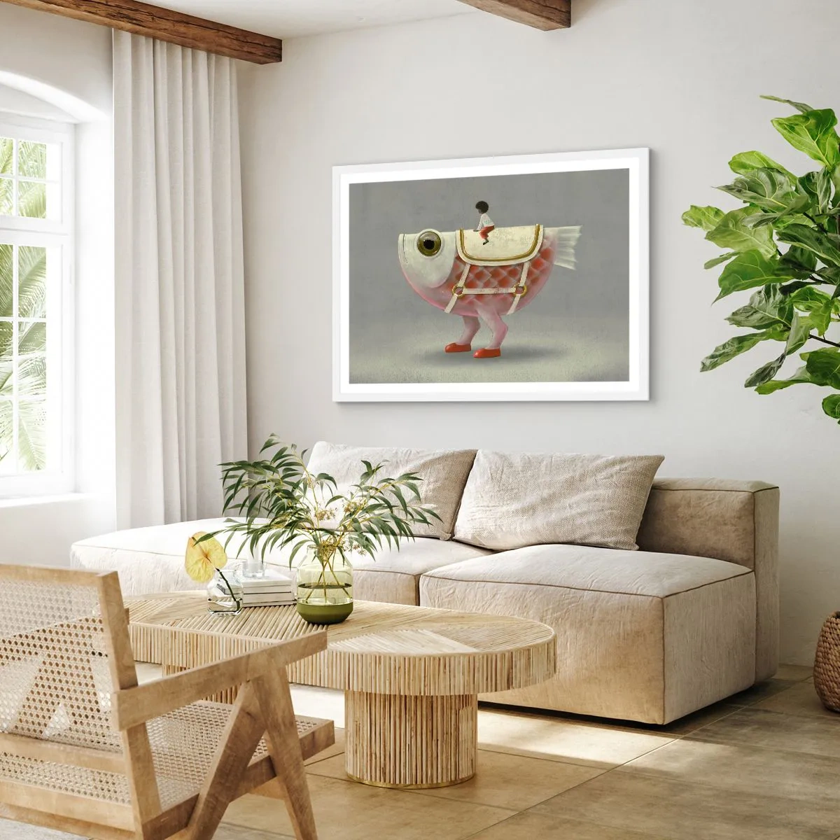 Poszter fekete keretben - A halas lovas - 70x50 cm