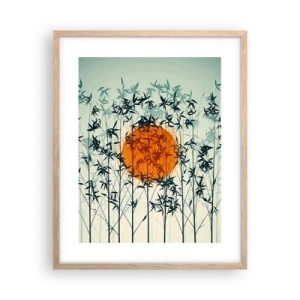 Poszter világos tölgy keretben - Japán nap - 40x50 cm