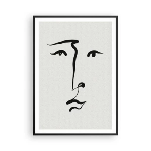 Poszter fehér keretben - Egyvonalas portré - 70x100 cm