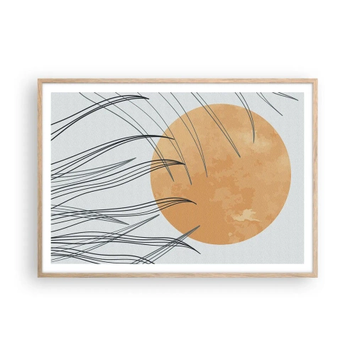 Poszter világos tölgy keretben - Mindig a nap felé - 100x70 cm