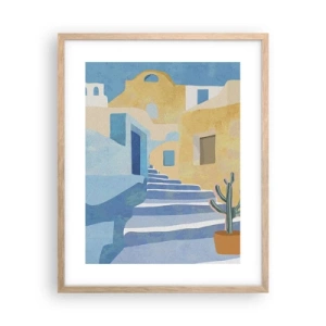 Poszter világos tölgy keretben - Egy nap egy arab városban - 40x50 cm