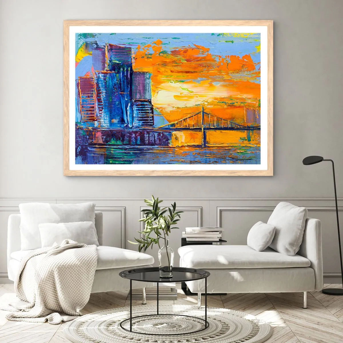 Poszter világos tölgy keretben - Kultúra és természet - 100x70 cm