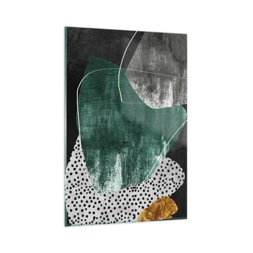 Üveg kép - Színes absztrakció aranypehellyel - 80x120 cm