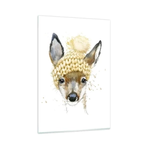 Üveg kép - Télre havas erdőben - 80x120 cm