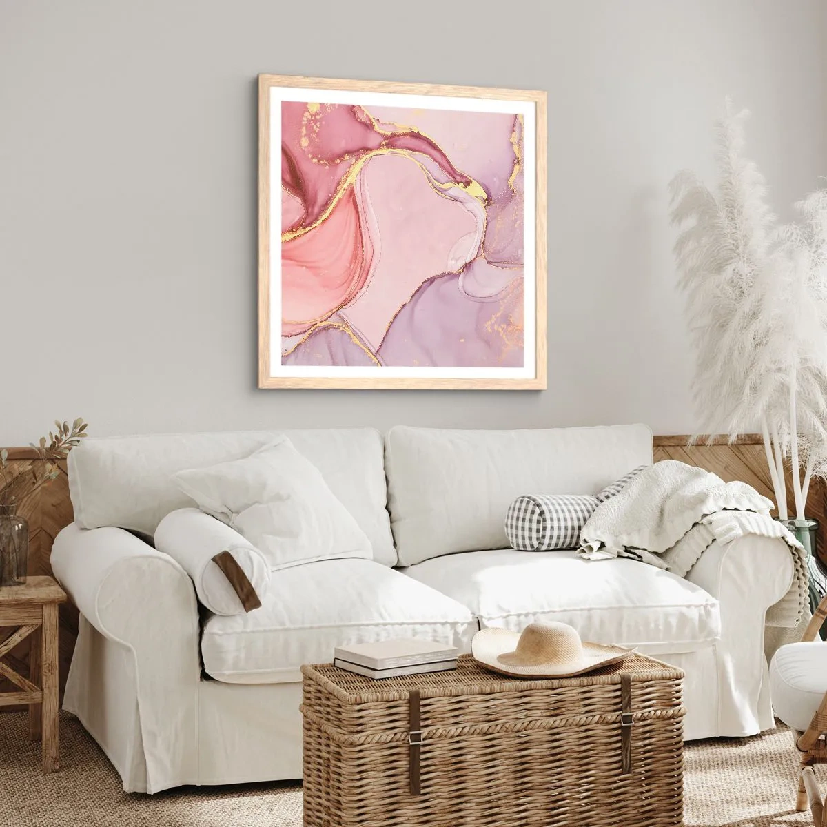 Poszter világos tölgy keretben - A színek simogatása - 60x60 cm