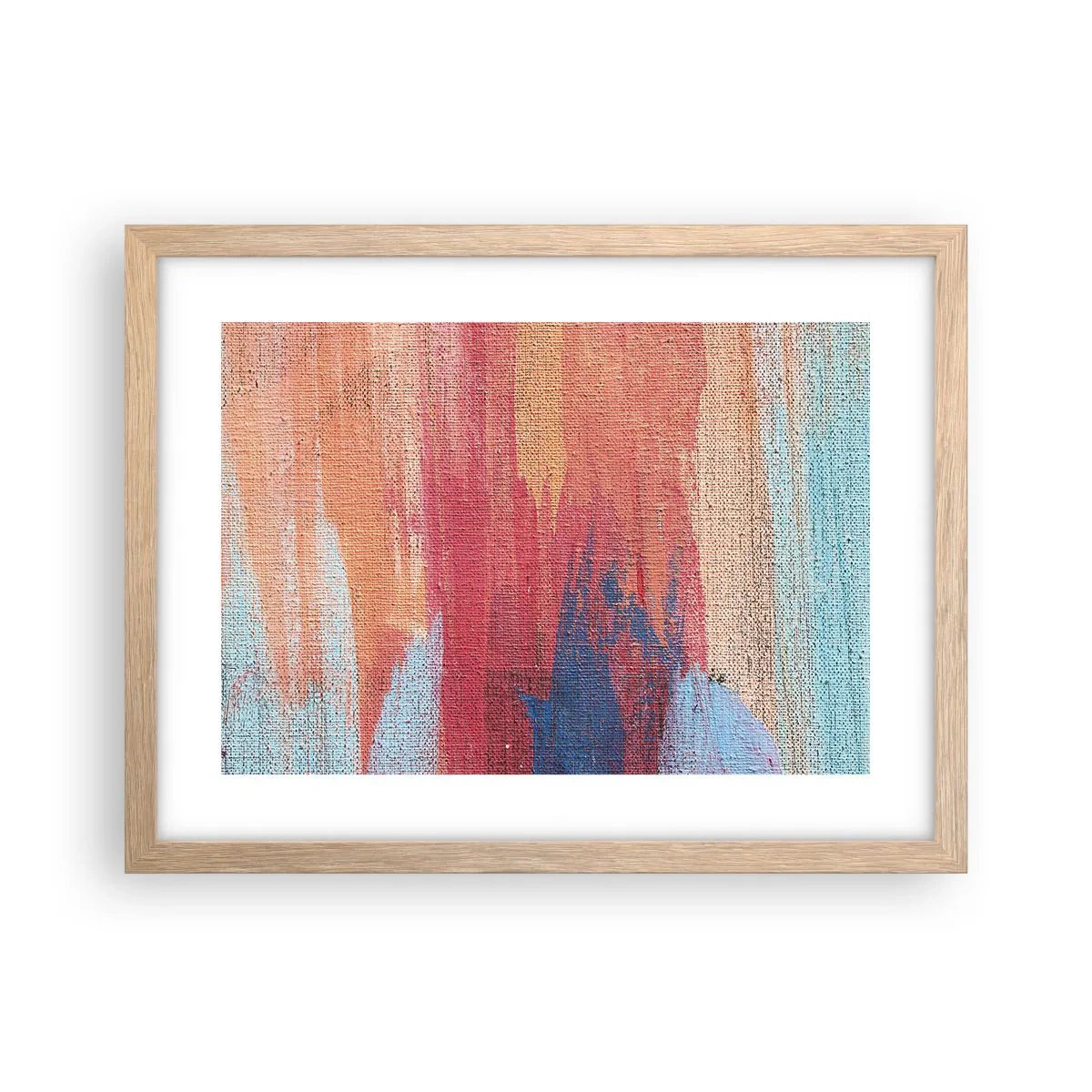 Poszter világos tölgy keretben - Szivárványon  kiúszva - 40x30 cm