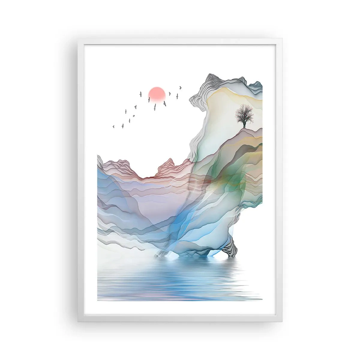 Poszter fekete keretben - A kristály hegyek felé - 50x70 cm