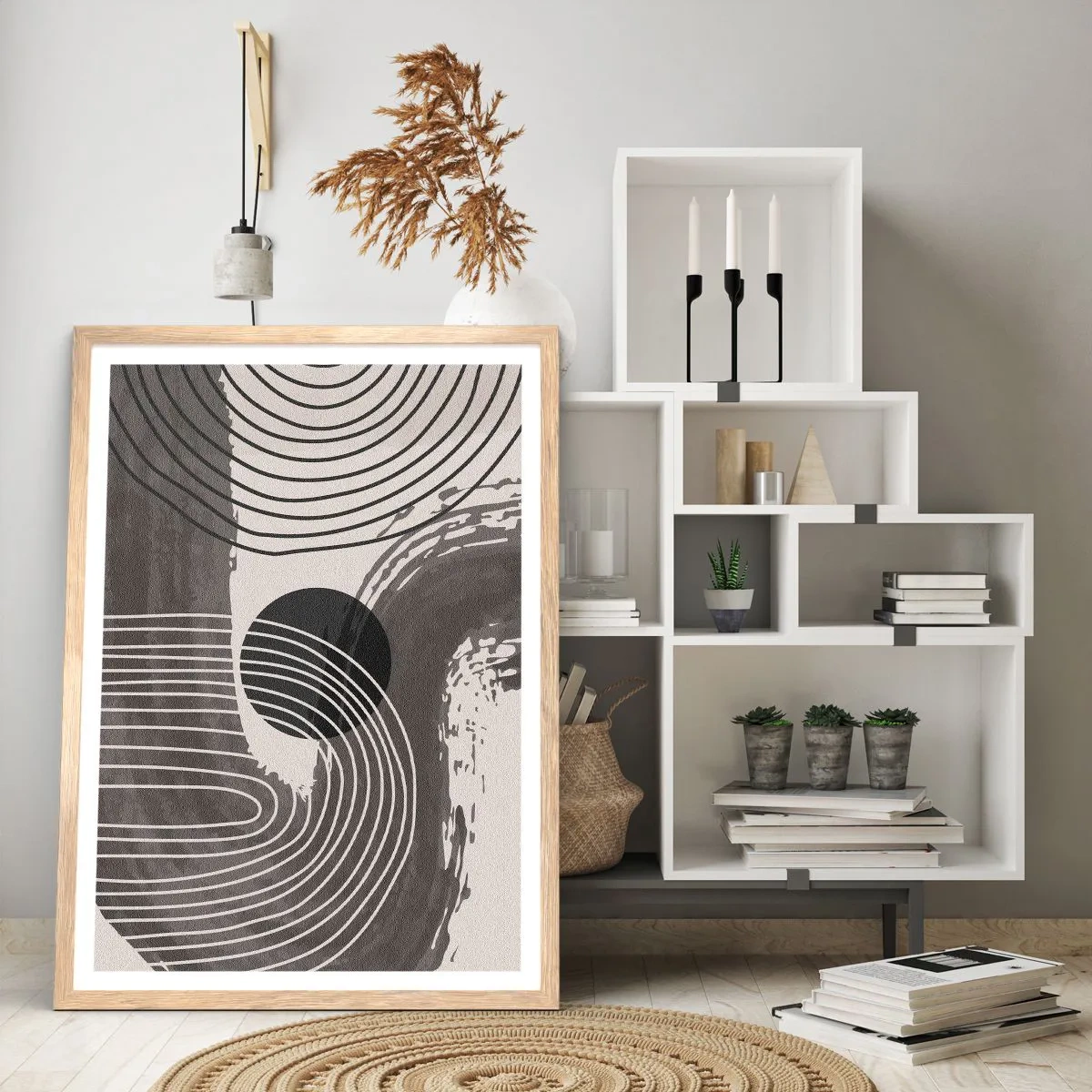 Poszter világos tölgy keretben - Az ovális nyer - 61x91 cm