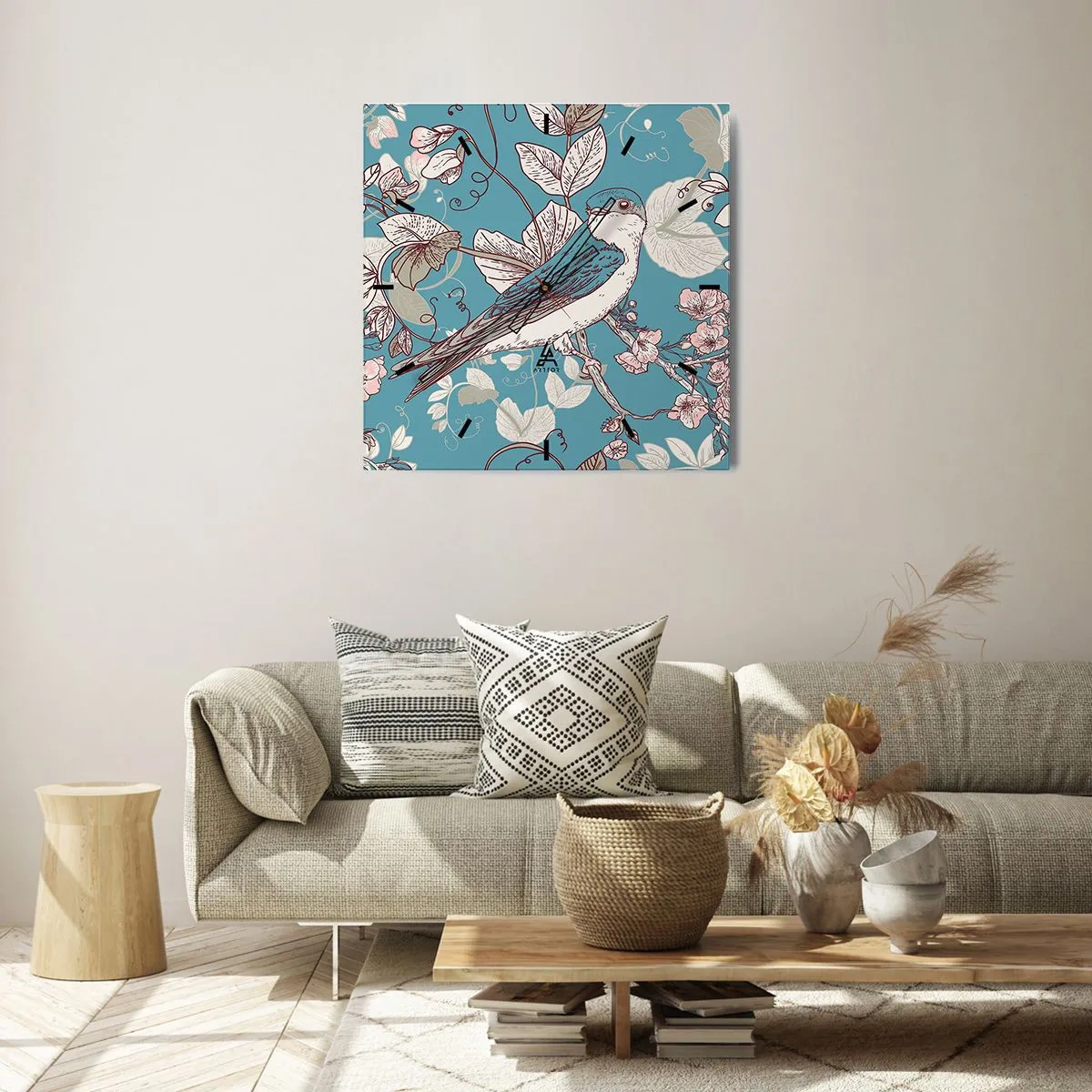 Falióra, Óra - A vörös és ezüst tűlevelűben - 40x40 cm