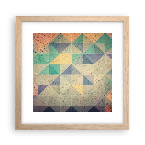 Poszter világos tölgy keretben - A háromszögek köztársasága - 30x30 cm