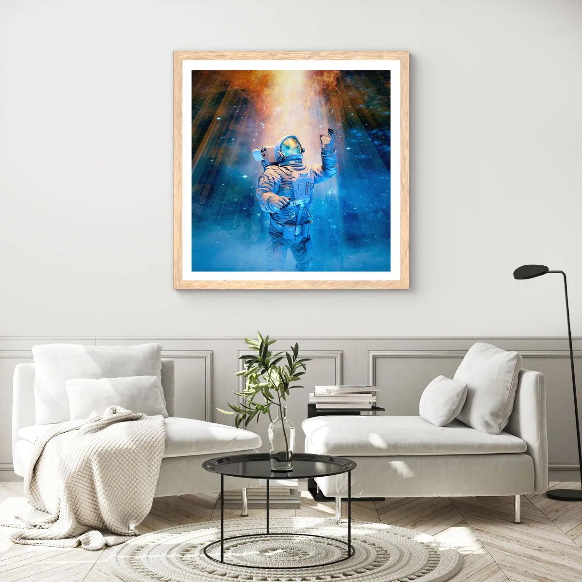 Poszter világos tölgy keretben - Végül a célban - 40x40 cm