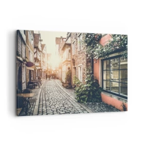 Vászonkép - Rózsa sikátor rózsaszín fényben - 100x70 cm