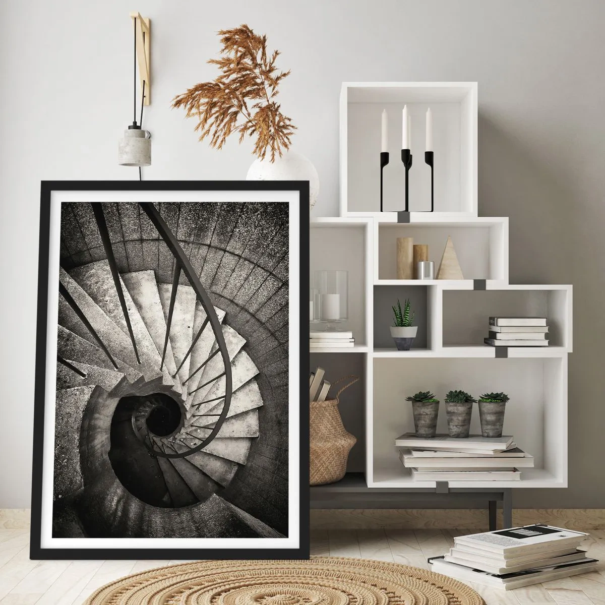 Poszter fehér keretben - Lépcsőn fel, lépcsőn le - 40x50 cm