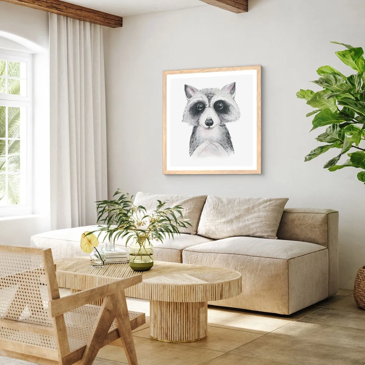 Poszter világos tölgy keretben - Egy pillanat meghatottságra - 60x60 cm