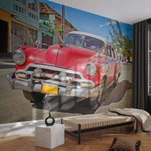 Fotótapéta Premium Sand - Még csak a Kubában - Autóipari, Antik autó, Építészet - 400x280 cm