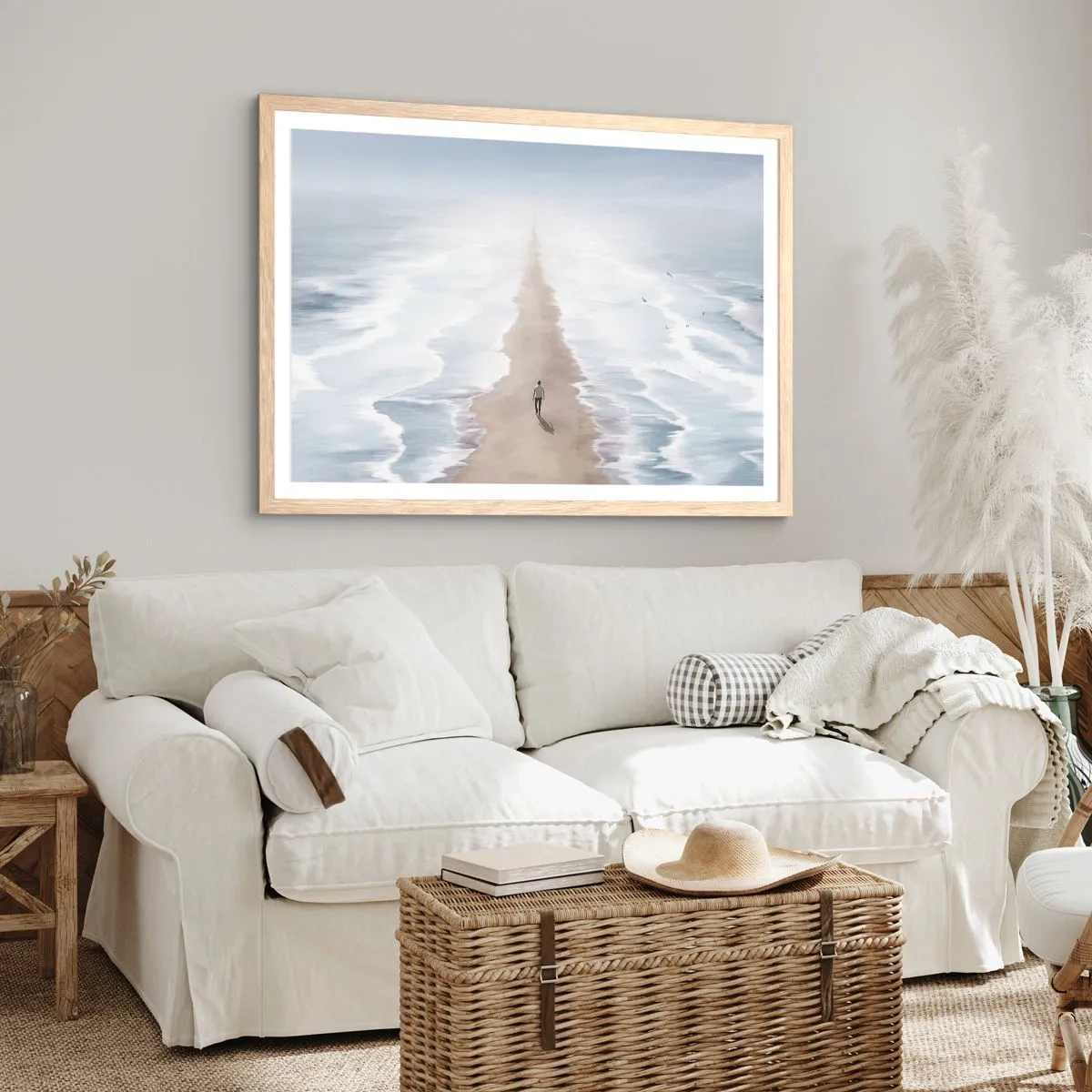 Poszter világos tölgy keretben - Fényes jövő - 70x50 cm