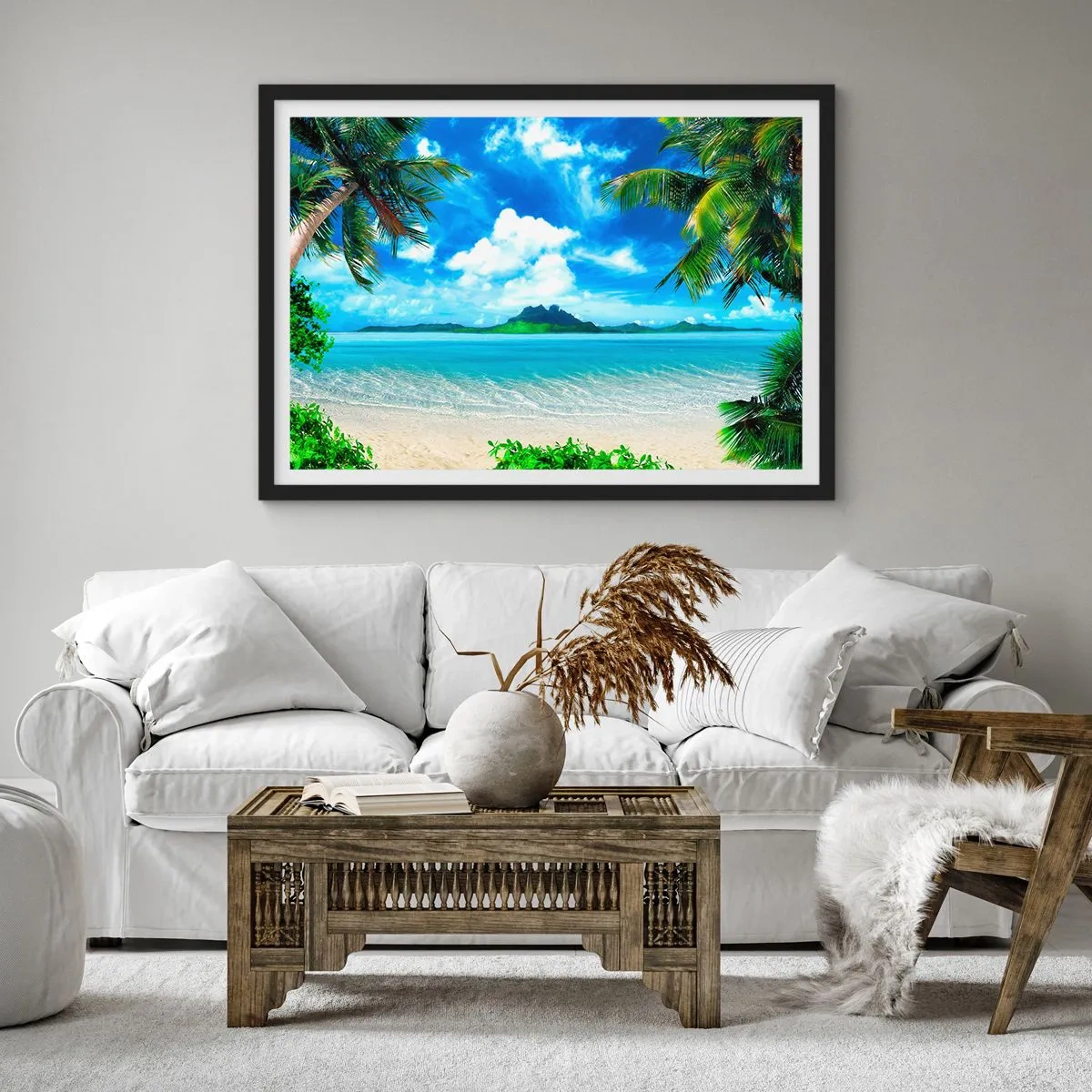 Poszter fehér keretben - A trópusi azúrkék - 91x61 cm