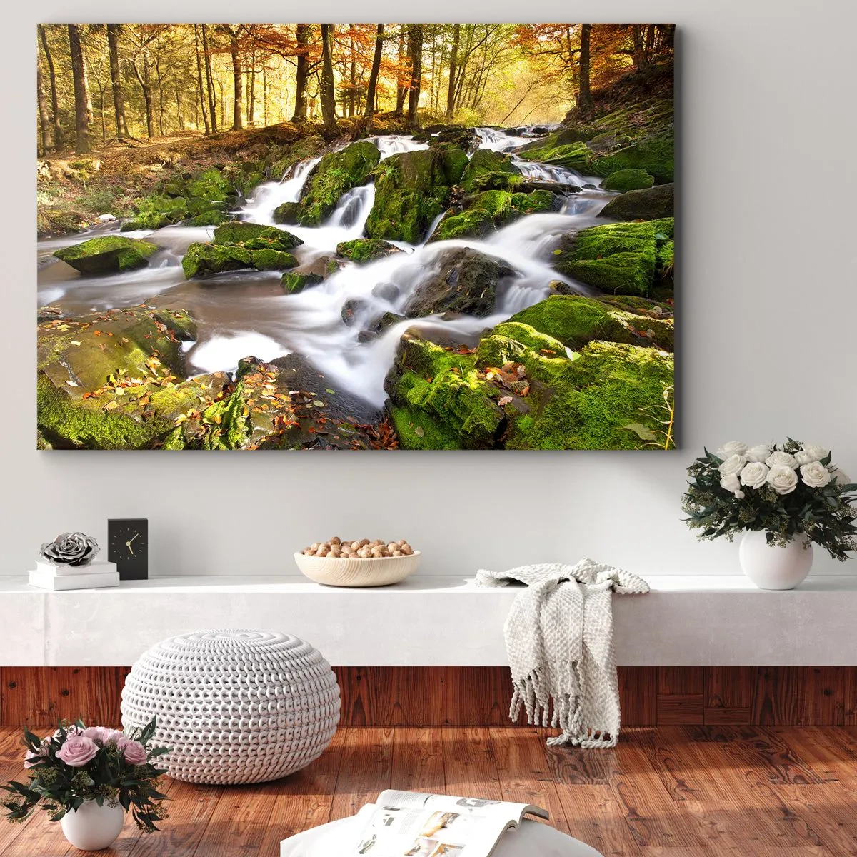 Vászonkép - Gyorsan át az őszi erdőn - 100x70 cm