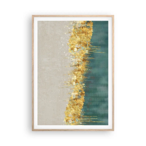 Poszter világos tölgy keretben - Az aranyhatár - 70x100 cm